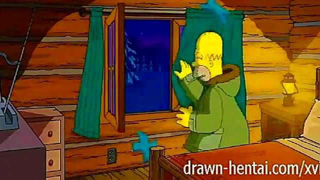 Homer Simpson Fucks Big-Titted Marge In Love Cabin Hentai Scene