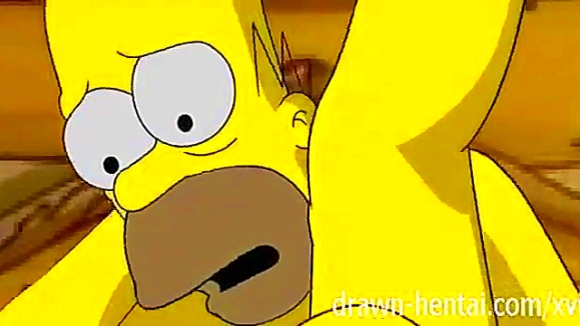 Homer Simpson Fucks Big-Titted Marge In Love Cabin Hentai Scene