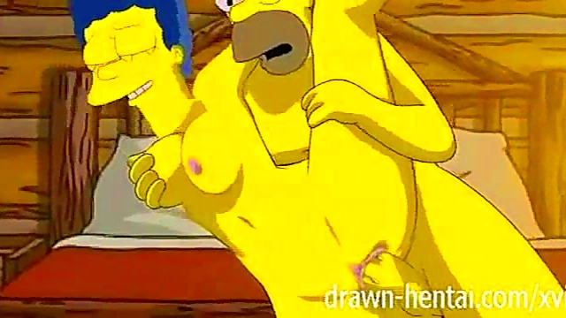 Homer Simpson Fucks Big-Titted Marge In Love Cabin Hentai Scene