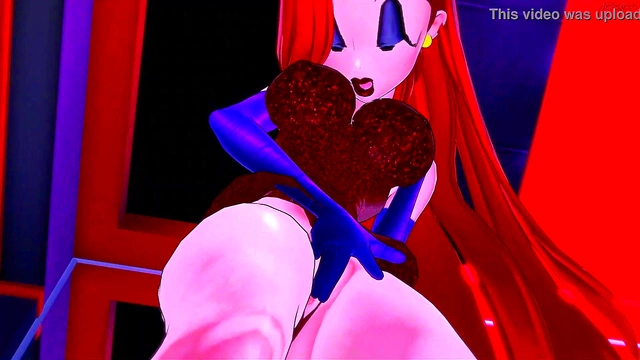 Jessica Rabbit Fingers Her Pussy for Hot Orgasm in Hotel Room Cartoony Hentai Masturbation