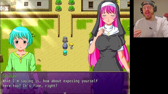 Nun Reveals Her Boobs for Cash in The Promised Rosary Hentai Game