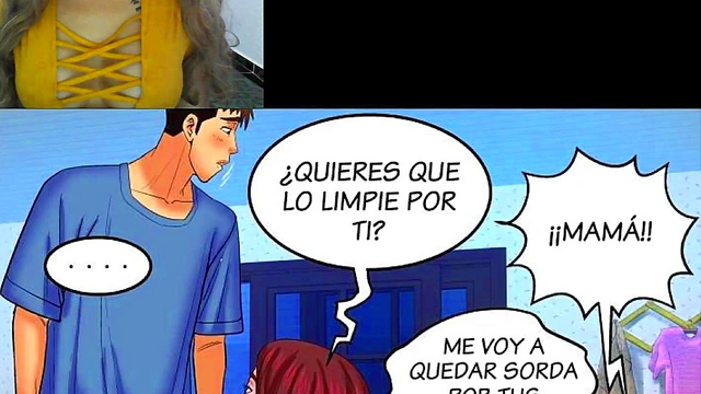 Step Aunt Seduction – Busty Anime Tia Reads Erotic Comic for Your Pleasure