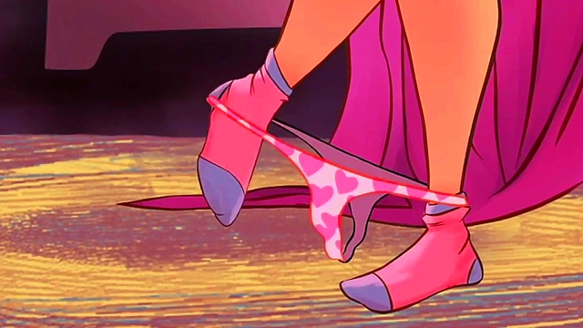 Horny Hentai Chick Reveals Tufted Panties for Erotic Cartoon Action