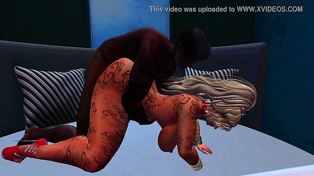 Blonde MILF Sluts It Up With Big Black Cock In Anime Anal Orgy