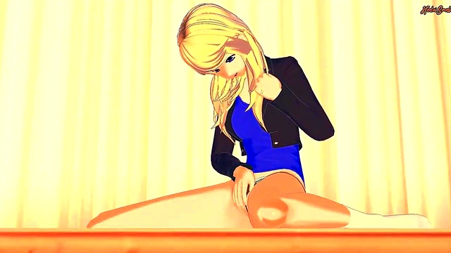 SCP 105 Fingers Pussy Then Rides Dick for Creamy Orgasm in Chair