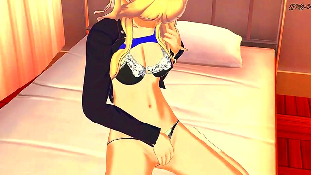 SCP 105 Fingers Pussy Then Rides Dick for Creamy Orgasm in Chair