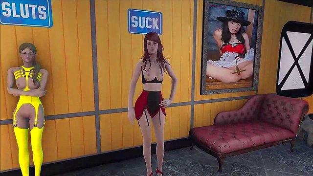 Sexy Fallout 4 Prostitutes in Lingerie Get Fucked by Anime Machines