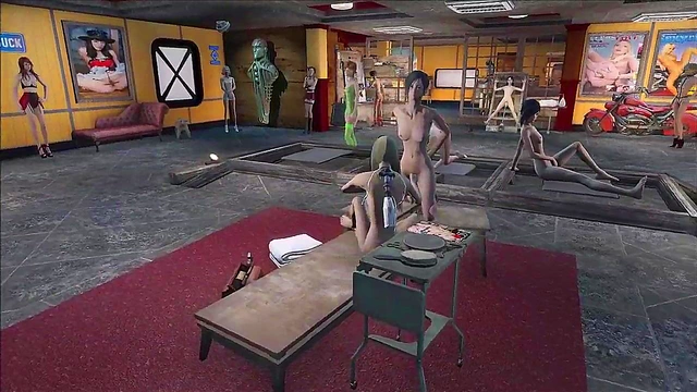 Sexy Fallout 4 Prostitutes in Lingerie Get Fucked by Anime Machines