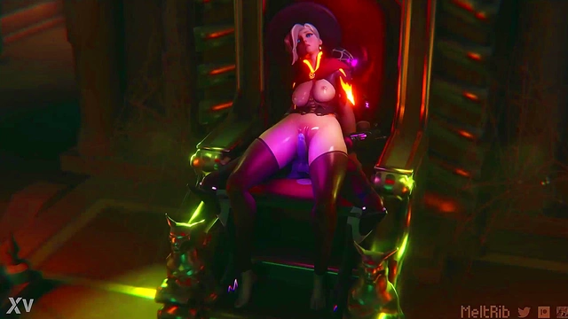 Horny Widowmaker Fucks Mercy in Yuri Overwatch Hentai Action