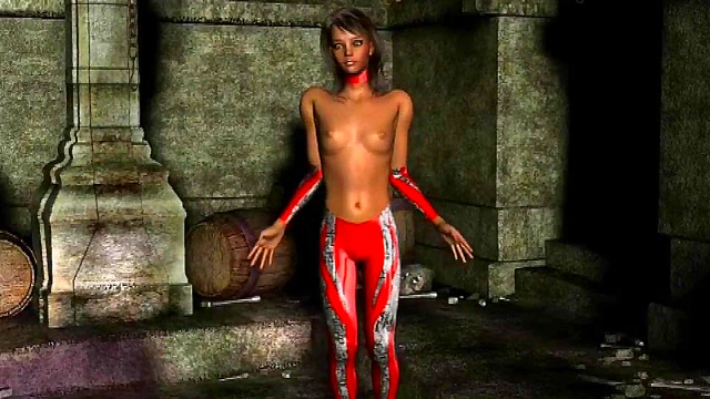 Horny Hentai Babe Shows Off Big Tits in Tight Top & Panties