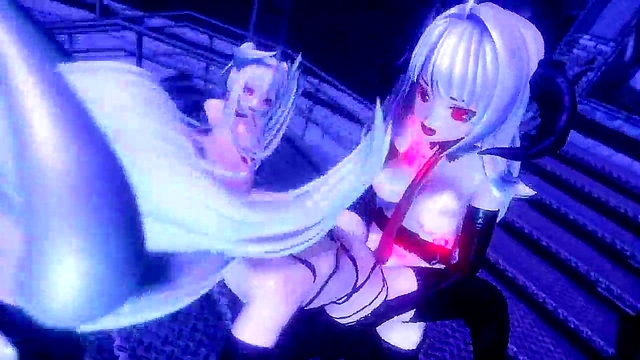 Horny Futanari Babe With Ahegao Face Rides Dick In MMD Hentai Scene