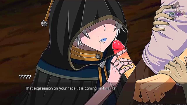 White-Haired Monster Girl Gives Seductive Handjob & Facial In Quest Failed Anime