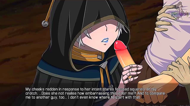 White-Haired Monster Girl Gives Seductive Handjob & Facial In Quest Failed Anime