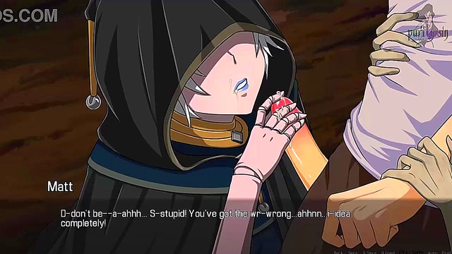 White-Haired Monster Girl Gives Seductive Handjob & Facial In Quest Failed Anime