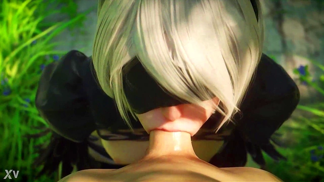 2B from Nier Sucks Cock Outdoors in 3D Hentai POV Cartoon Action