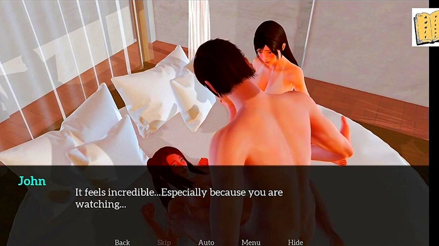 Hentai Threesome Fun With My New Family In Missionary Position