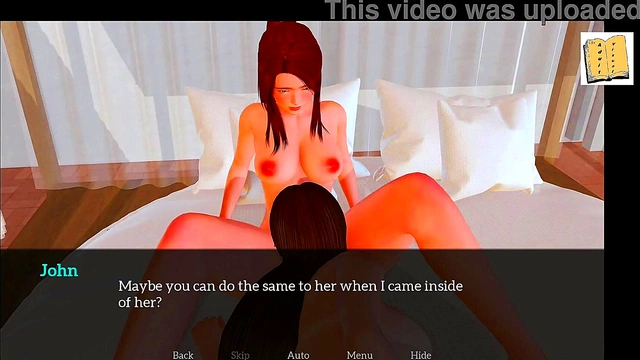 Hentai Threesome Fun With My New Family In Missionary Position