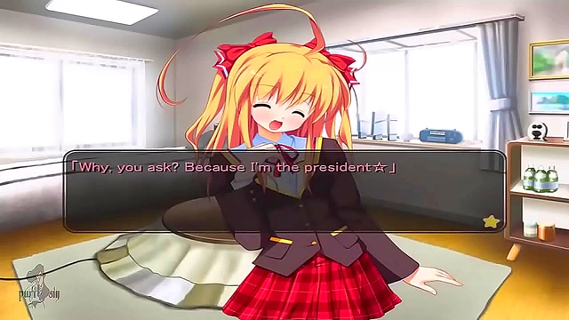 Blonde Anime GF Turns into Horny President for Alien Sex Games
