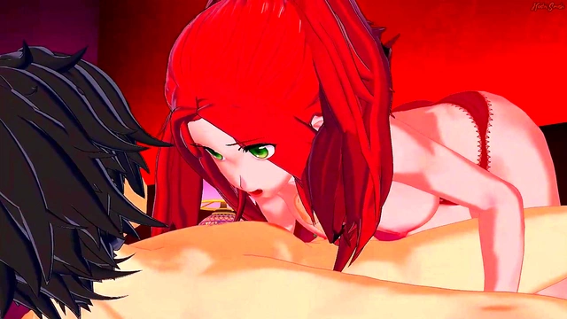 Naofumi Roughly Fucks Malty Doggystyle Until He Cums Inside Her Hot Redhead Body