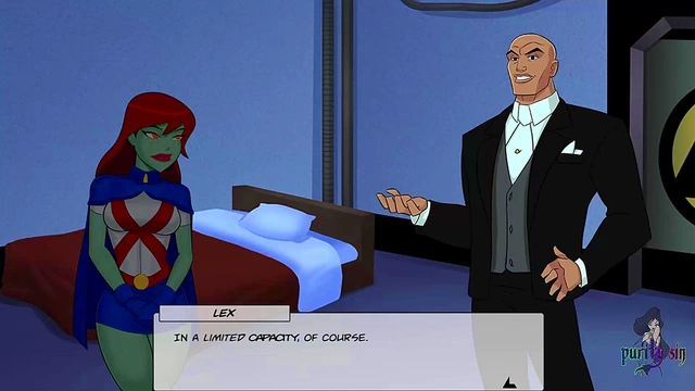 Green Martian Slut Harley Quinn Fingers Young Pussy for Justice-League Hentai Fun