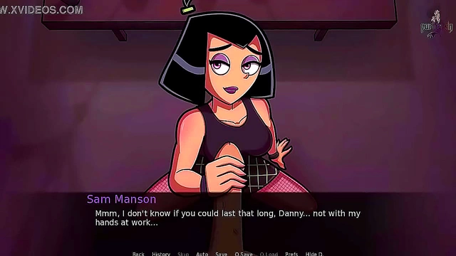 Goth Sam Gives Danny Hot Handjob & Facial Cumshot in Anime Fantasy