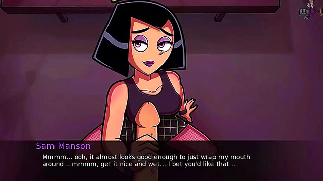 Goth Sam Gives Danny Hot Handjob & Facial Cumshot in Anime Fantasy