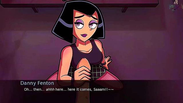 Goth Sam Gives Danny Hot Handjob & Facial Cumshot in Anime Fantasy