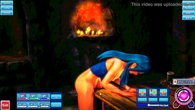 Blue-Haired Beauty Pleasures Herself Seductively In Honey Select Anime