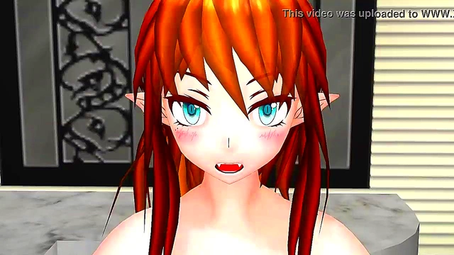 Red-Haired Elf Girl Dances Seductively in MikuMikuDance 3D Anime Fantasy