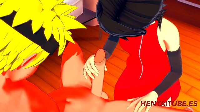 Sarada Gives Naruto Hot Hentai 3D Handjob & Blowjob Till Cum-In-Mouth