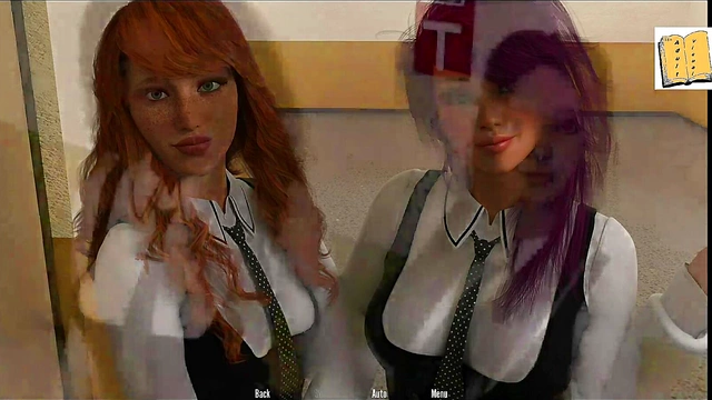 College Fans Show Off Big Tits for John's Pleasure in Kinky 3D Anime Scene