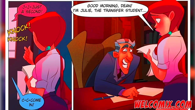 Blonde Teen Welcomes Class With Anime Porn Seduction & Blowjob Fun