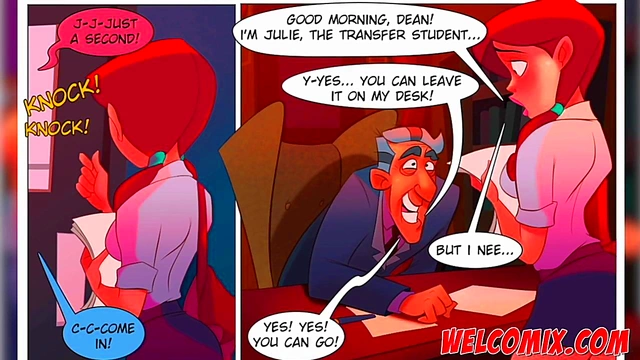 Blonde Teen Welcomes Class With Anime Porn Seduction & Blowjob Fun