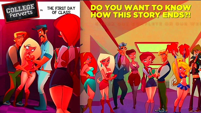 Blonde Teen Welcomes Class With Anime Porn Seduction & Blowjob Fun