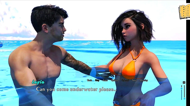 Layla's Steamy Underwater Kiss & Seductive Bikini Tease In 3D Hentai