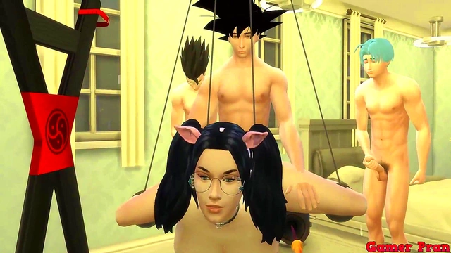 Goku’s Wife Chichi Fucked Hard While He Watches in Dragon Ball Netorare Hentai Anal Cuckold Scene