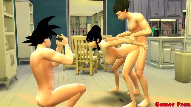 Goku’s Wife Chichi Fucked Hard While He Watches in Dragon Ball Netorare Hentai Anal Cuckold Scene
