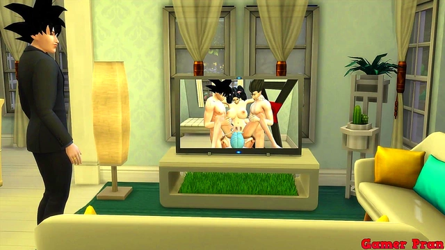 Goku’s Wife Chichi Fucked Hard While He Watches in Dragon Ball Netorare Hentai Anal Cuckold Scene