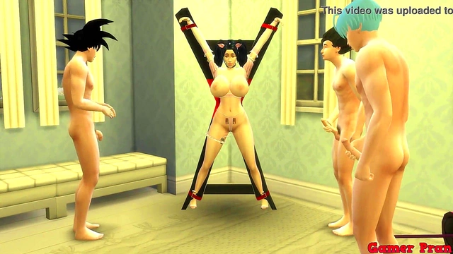 Goku’s Wife Chichi Fucked Hard While He Watches in Dragon Ball Netorare Hentai Anal Cuckold Scene