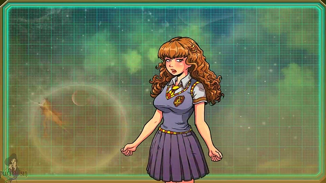 Hermoine's Turn – Busty Schoolgirl Shows Off in Uniform for Akabur's Cam Show