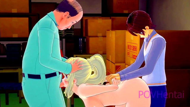 Rough BDSM Fun With Konosuba’s Darkness in Wild MMF Group Sex Parody