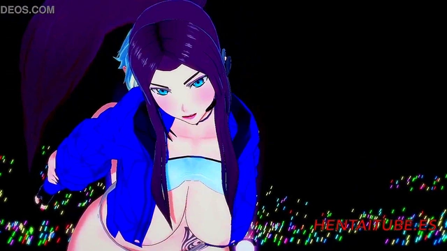 KDA Akali Cosplay Blowjob & Doggy Style Fuck Ends in Double Cuming Creampie