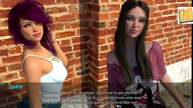 John Confesses to Shafted Teen With Big Ass & Tits in Erotic 3D Visual Novel Scene