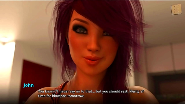 Three Hentai Teens With Varied Tits Try To Seduce John In Ecchi VN Scene