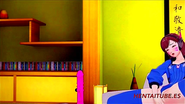 Widowmaker Futanari Fucks Tracer & D.Iva for Squirty Creampie Action