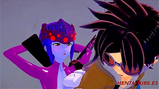 Widowmaker Futanari Fucks Tracer & D.Iva for Squirty Creampie Action