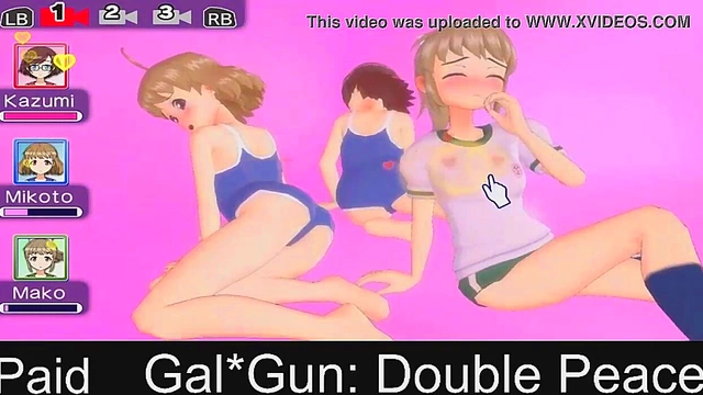 Horny Anime Girls from Gal*Gun Get Shot Full ofCum in Exciting Hentai Scene