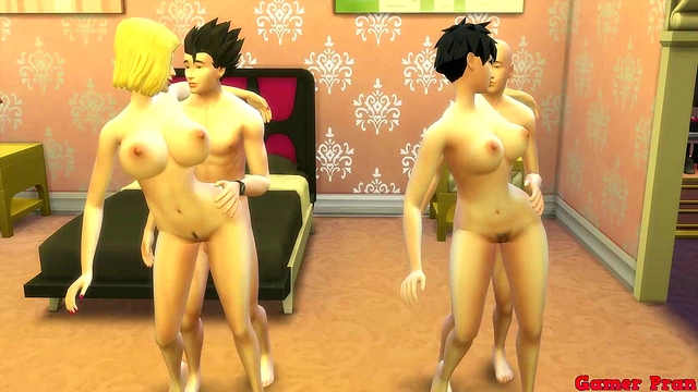 Unfaithful Videl & NRO 18 Swap Husbands for Hot Dragon Ball Hentai Anal Sex