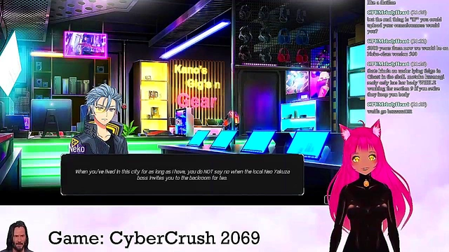 Lewd VTuber Neko Streams Big-Busted Anime Action in CyberCrush 2069