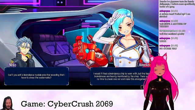 Lewd VTuber Neko Streams Big-Busted Anime Action in CyberCrush 2069